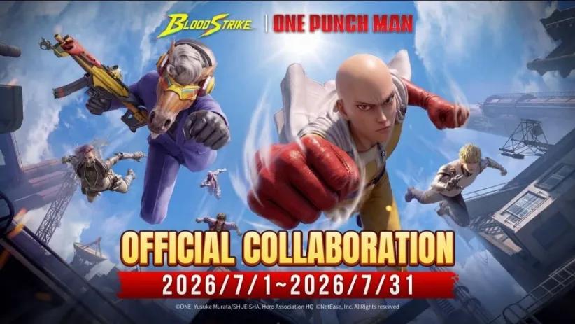 Discovery splash banner for BLOOD STRIKE x ONE-PUNCH MAN Discord server