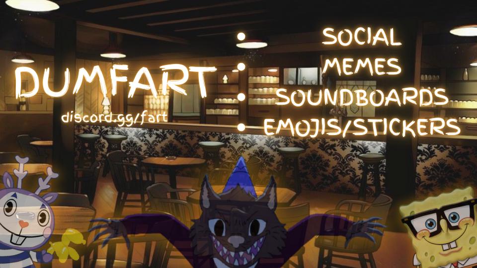 Discovery splash banner for dumfart | emoji • sticker • soundboards Discord server
