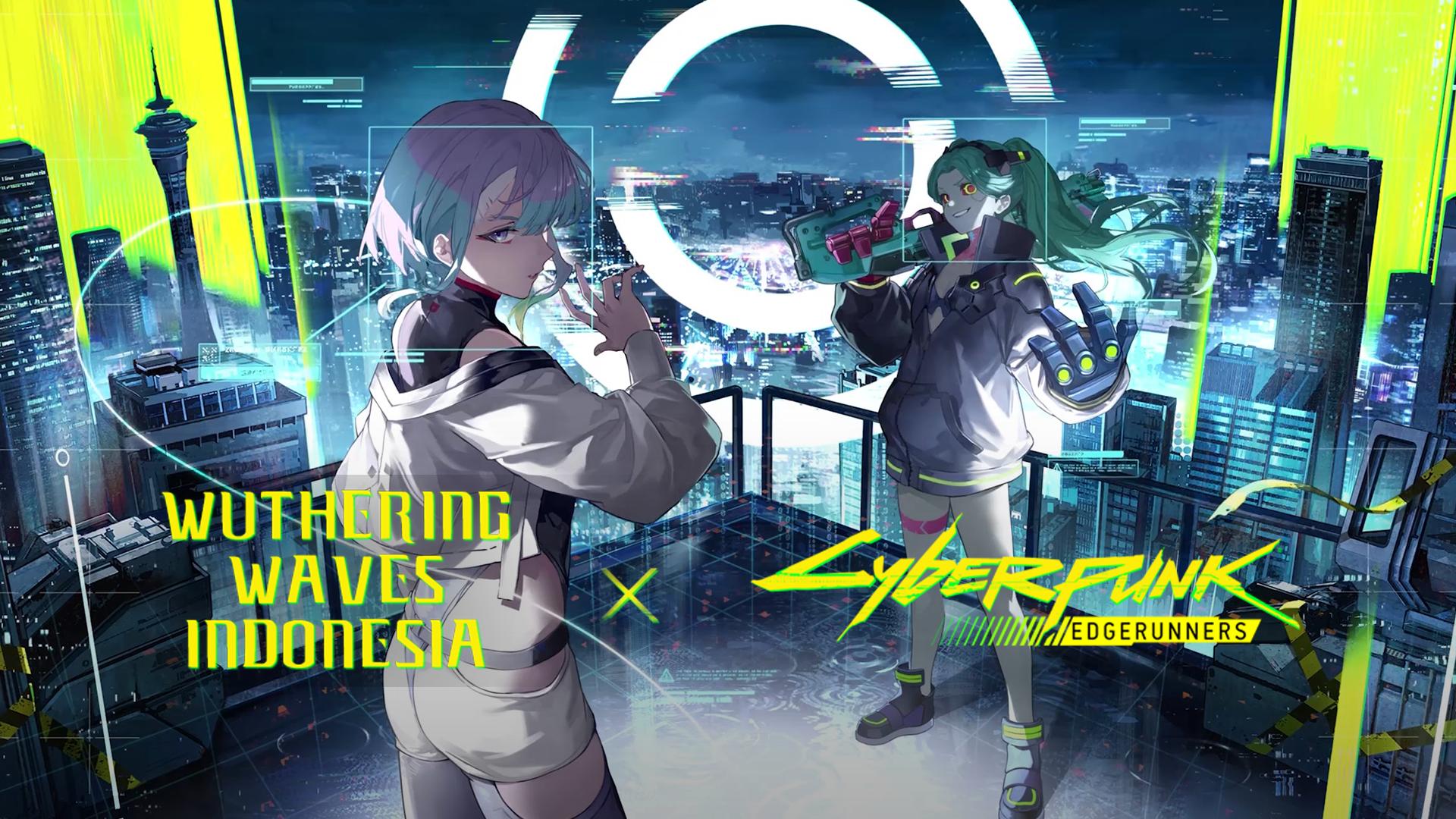 Discovery splash banner for WWI ⋆ Cyberpunk: Edgerunners | Wuthering Waves Indonesia Discord server