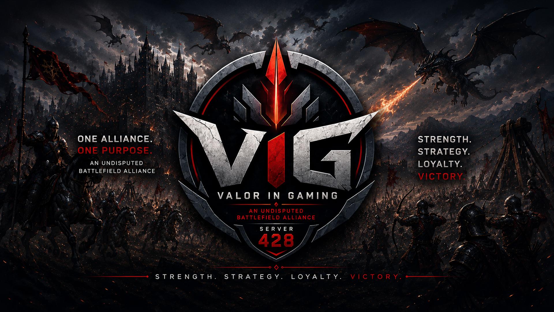 Discovery splash banner for Evony with VIG Discord server