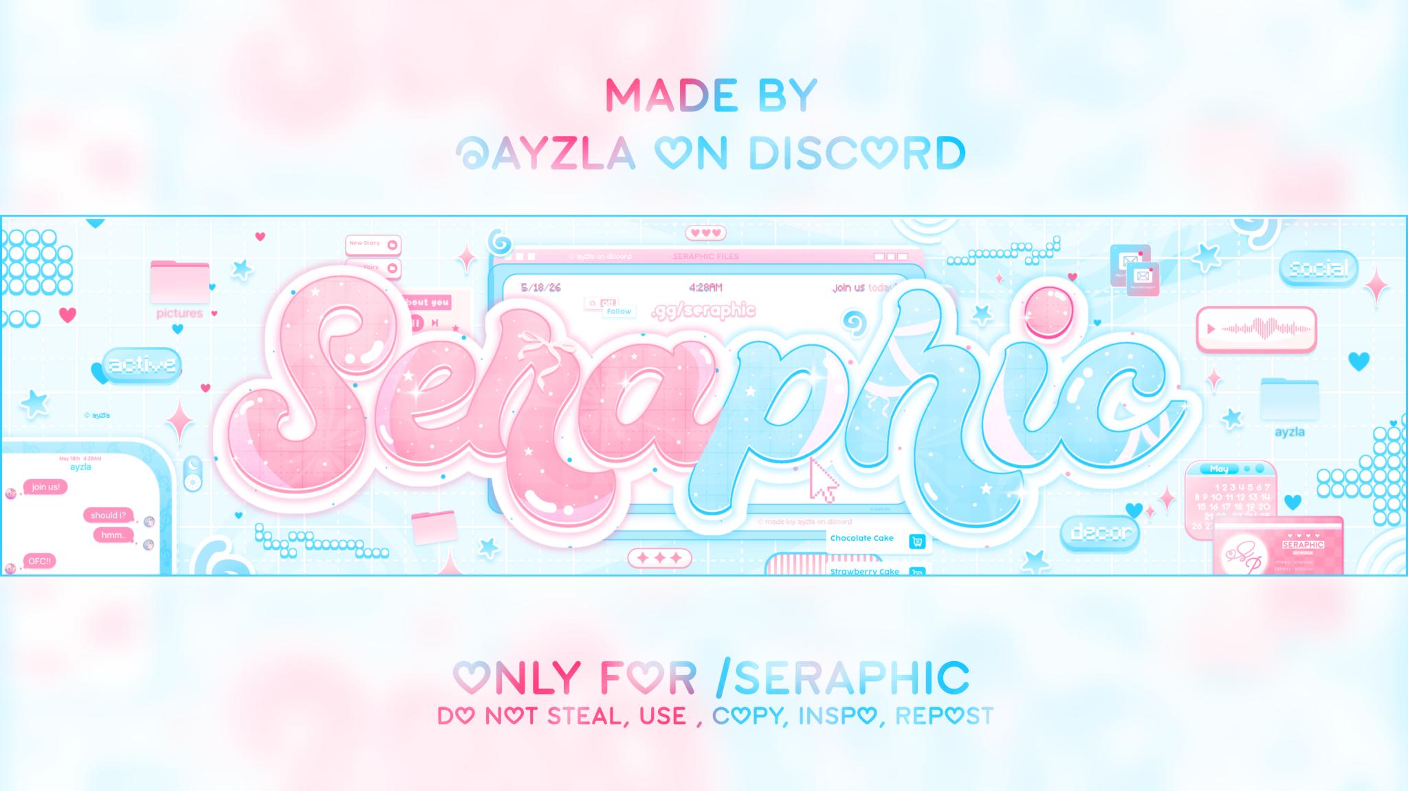 Discovery splash banner for ̣ 𓂃‿ ۫ 𝓈erαphic ⁺ ⟡ Discord server