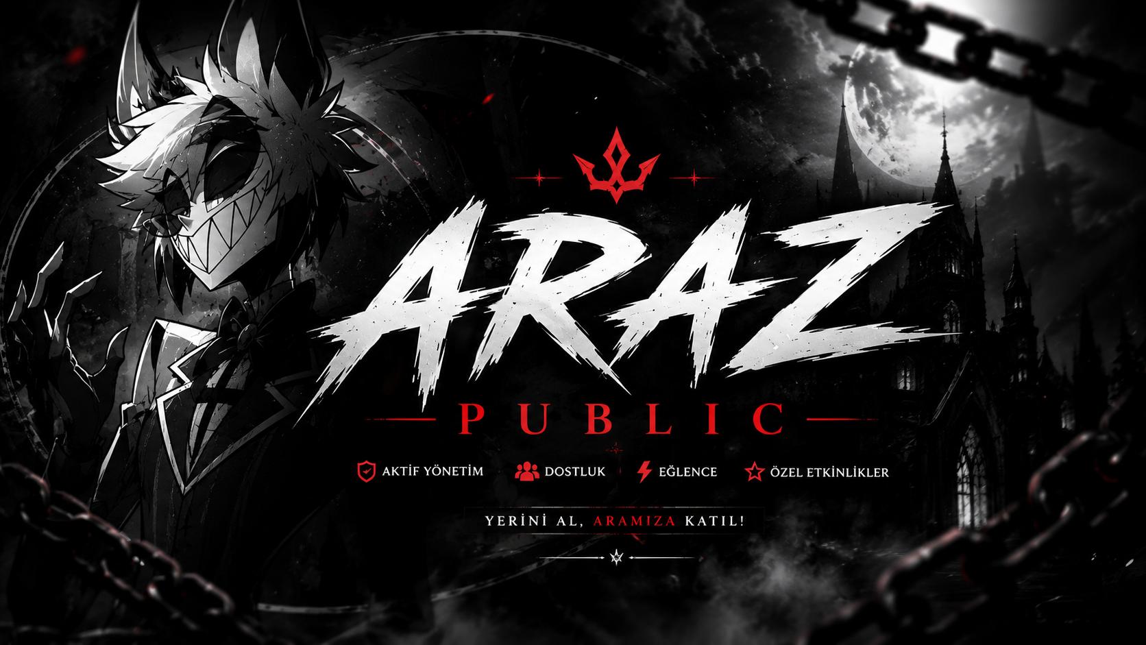 Discovery splash banner for ・ARAZ | Public #Yetkili Alım Discord server