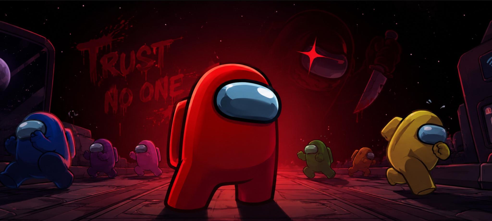 Discovery splash banner for Among Us Discord server