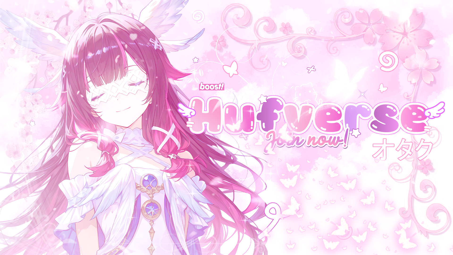 Discovery splash banner for ͜🪽་༘࿐ #HUF10K .ᐟ オタク social ﹒ anime ﹒ eventos ﹒ nitro ﹒ vc Discord server