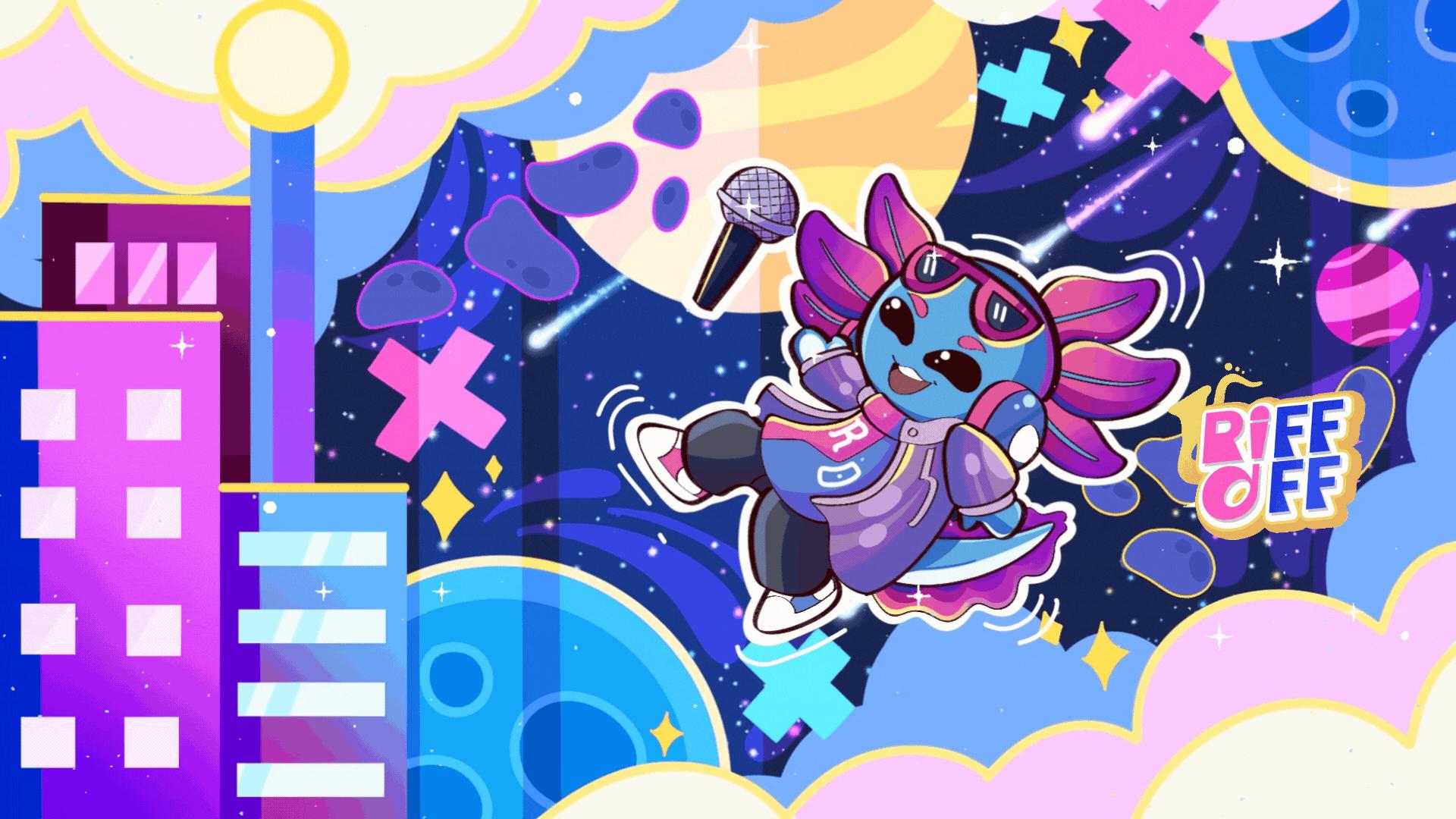 Discovery splash banner for 🎤 Riff-Off | Singing, Games, Daily Events, Community Discord server