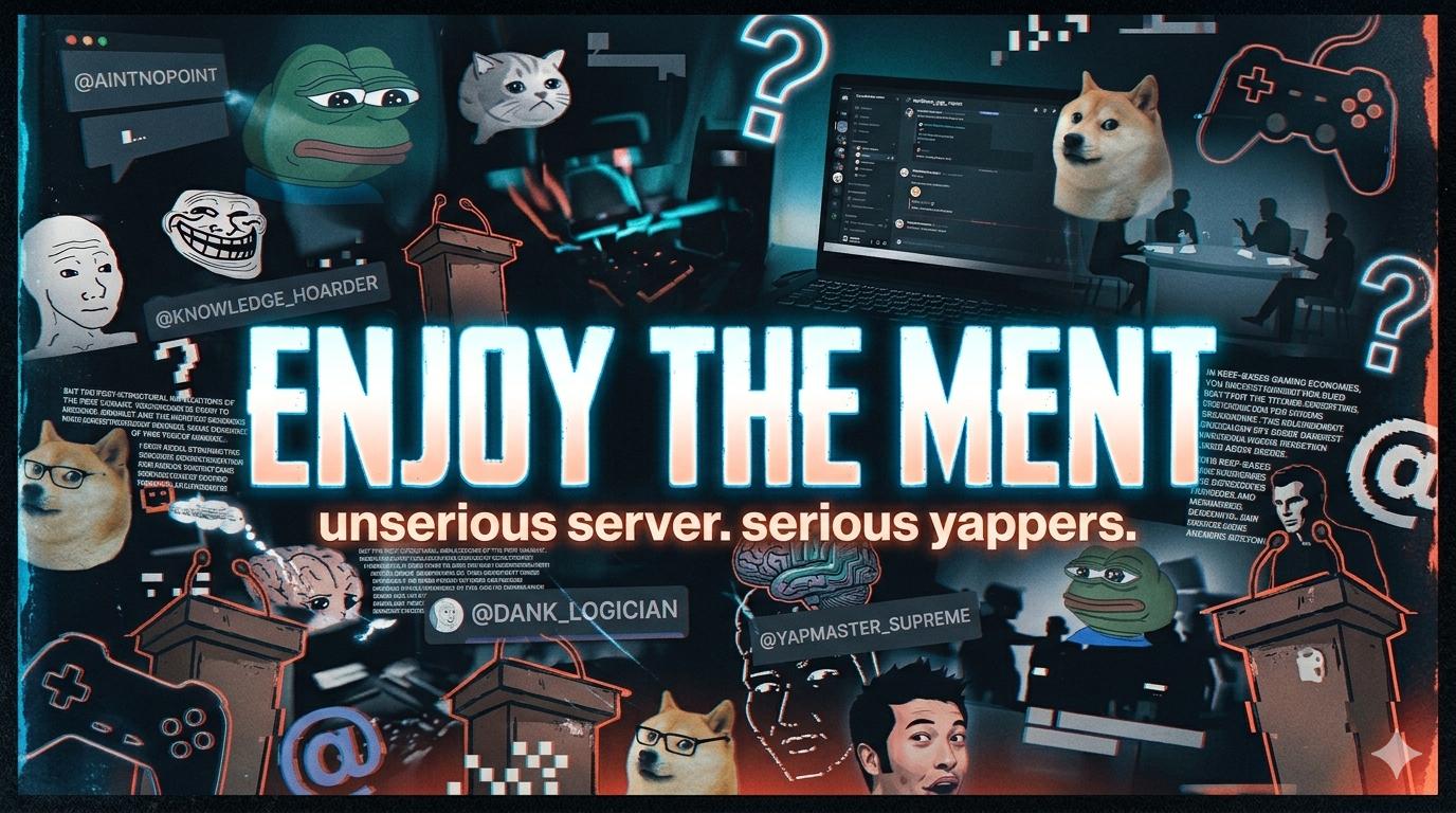 Discovery splash banner for ENJOY THE MENT Discord server