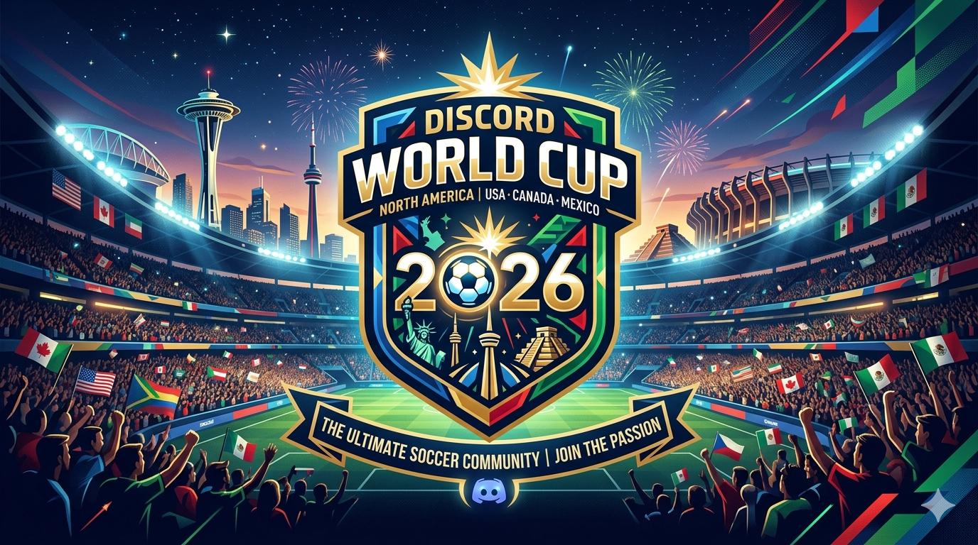Discovery splash banner for WORLD CUP 2026 Discord server