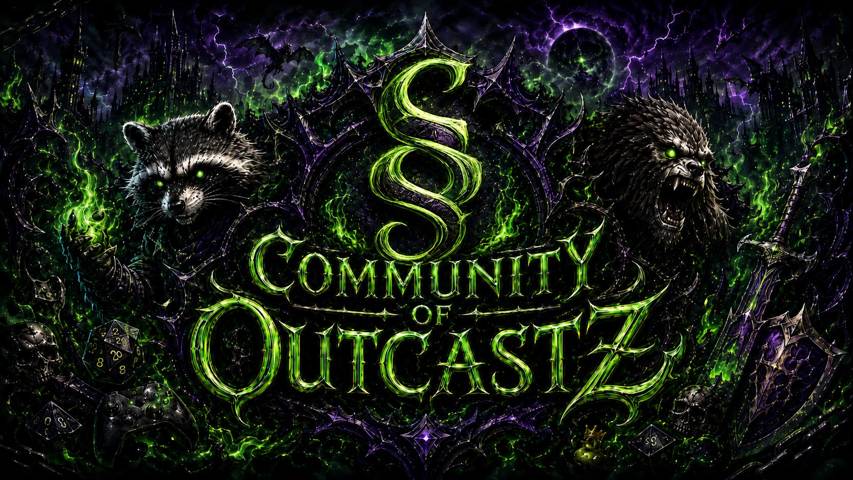 Discovery splash banner for Community of Outcastz Discord server