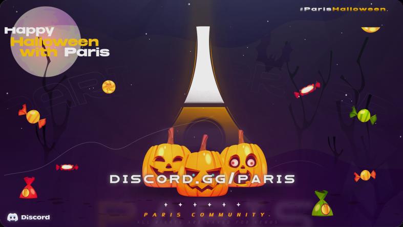 Discovery splash banner for Halloween : Paris 🎃 . Discord server